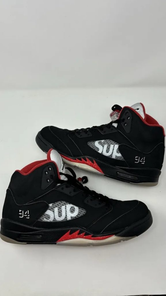 Size 11.5 – Jordan 5 Retro x Supreme Black 2015 – Mens Sneakers – Preowned – Ebay – $740