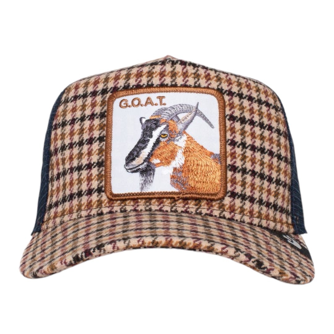 Goorin Bros. Good Kid Goat Patch Check Trucker Hat – $50