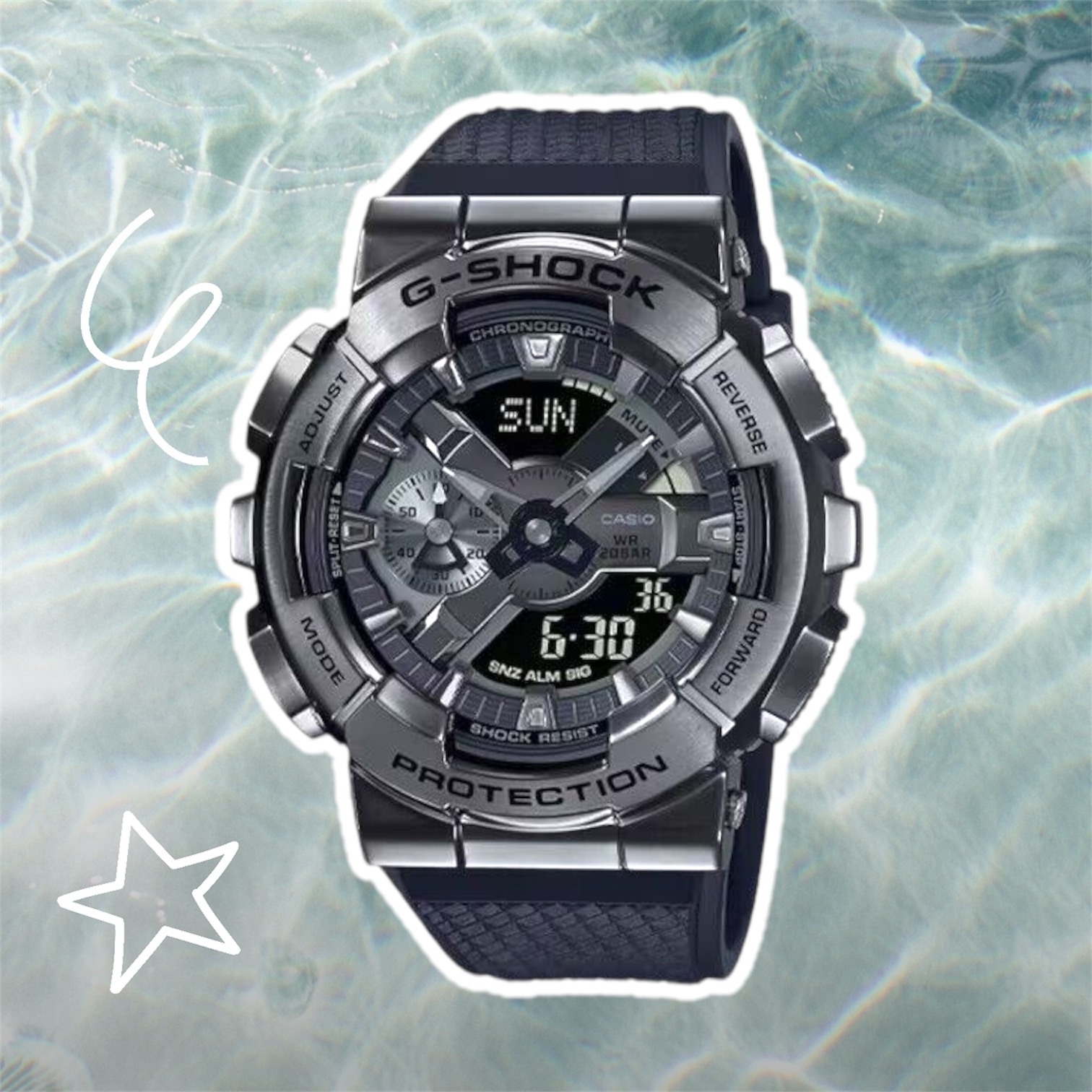 Casio G-Shock GM110BB-1A Analog-Digital All Black Metal Bezel Watch – New – $179.99