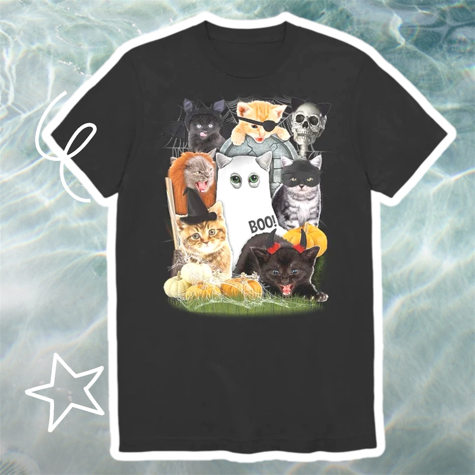 HALLOWEEN Cat Costumes Unisex Tee – New – $24.99