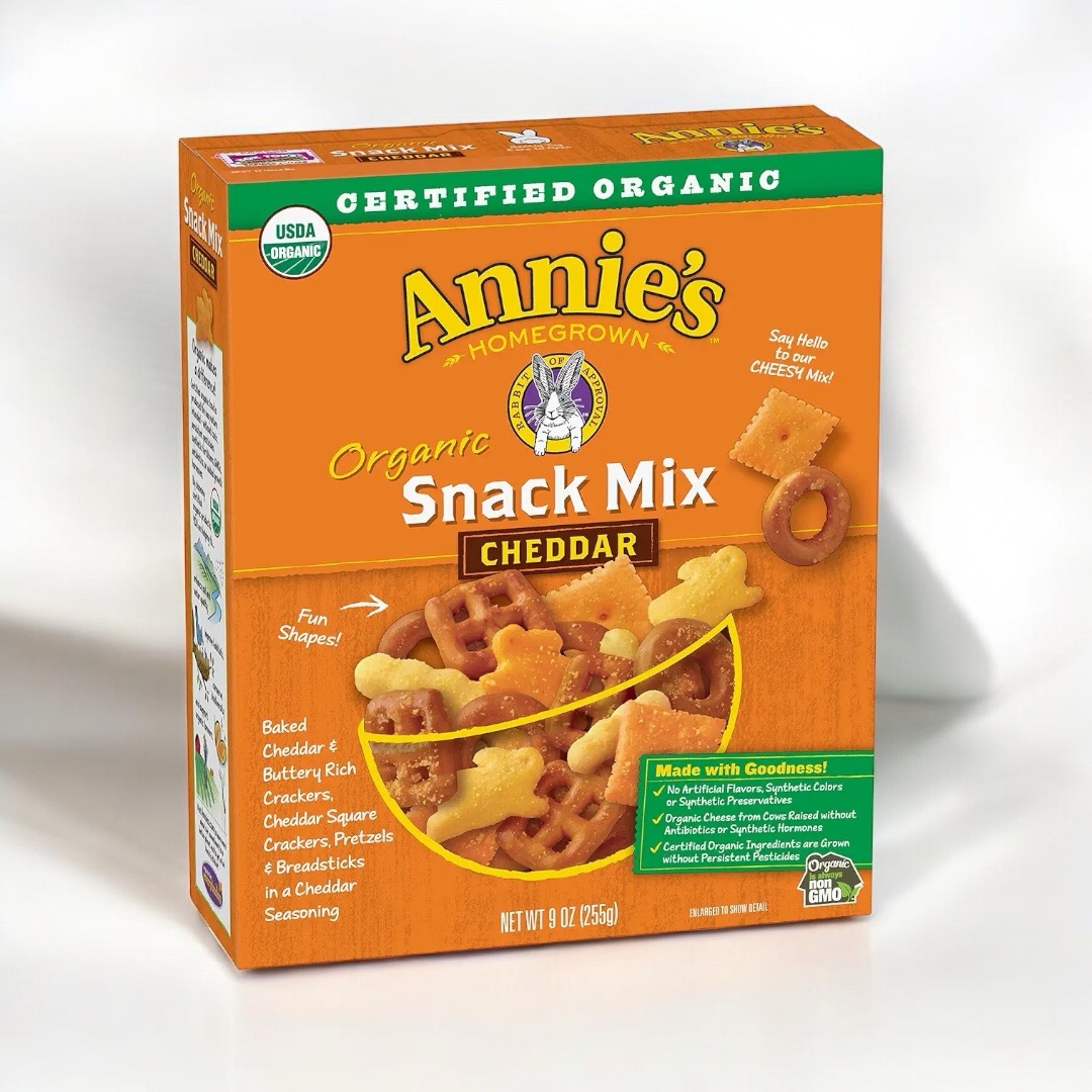 Annie’s Homegrown Organic Cheddar Snack Mix, Bunnies Cheddar, 9 Oz