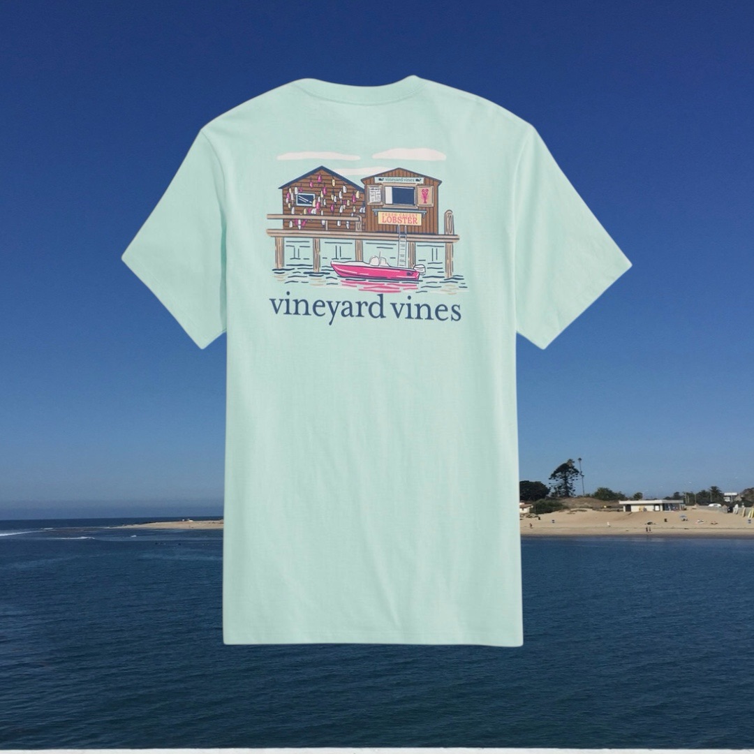 Vineyard Vines Dockside Lobster Shack Short-Sleeve Pocket Tee – New – Sale $34.99
